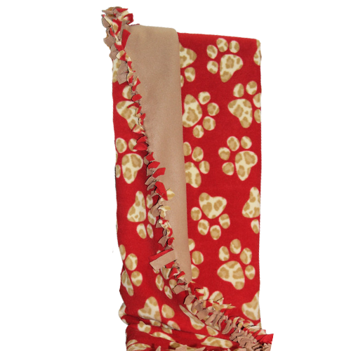 Large Leopard Paw Print Fleece Tie Blanket