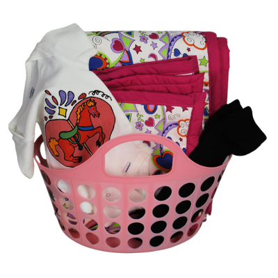 Baby Girl's Carousel Horse Gift Basket Baby Girl's Carousel Horse Gift Basket