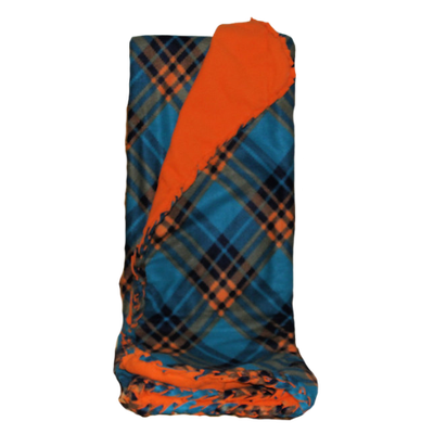 Orange & Blue Plaid Fleece Blanket