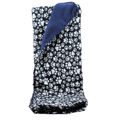 Large White Paw Print Pet Blanket