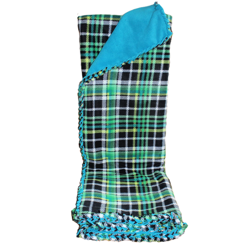 Green Plaid Fleece Blanket