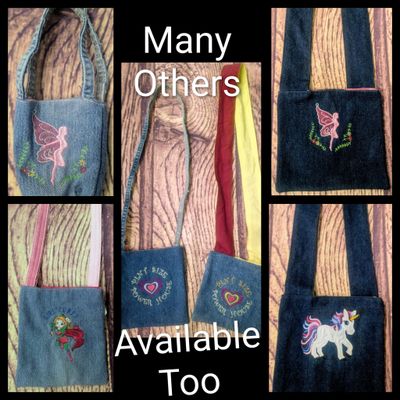 Embroidered Denim Purses