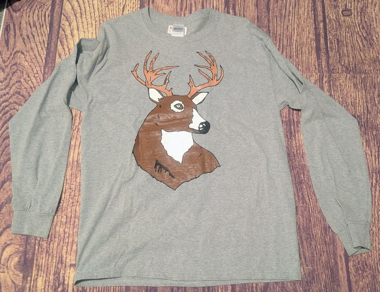 Hand-painted Deer Men's Long Sleeve Shirt