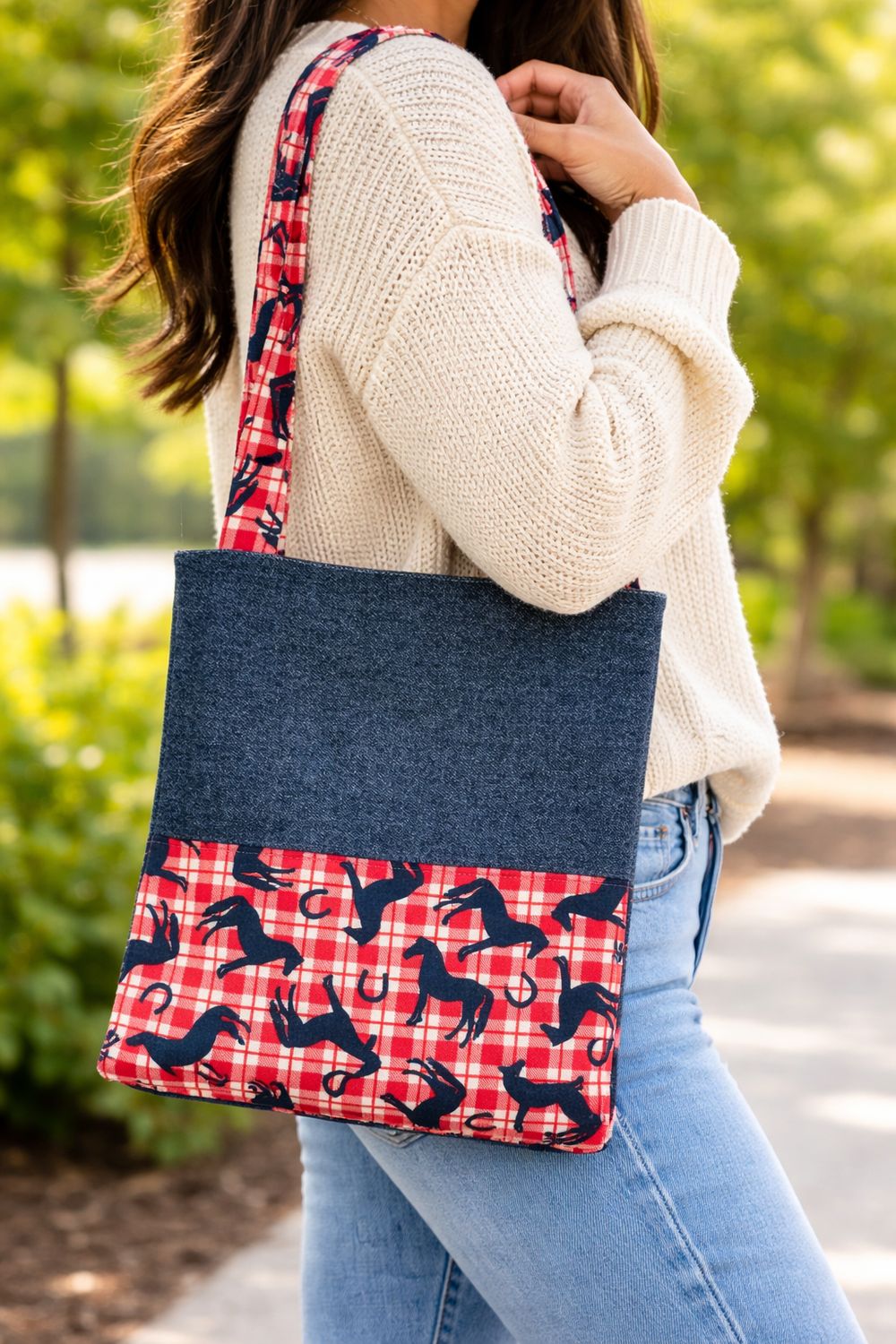 Western Style Shoulder Denim Purse