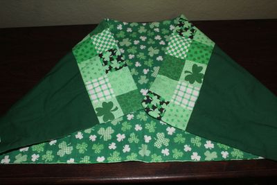 Handmade Shamrock Patchwork Table Runner – Green St. Patrick’s Day Table Decor, Irish Clover Dining Table Runner.