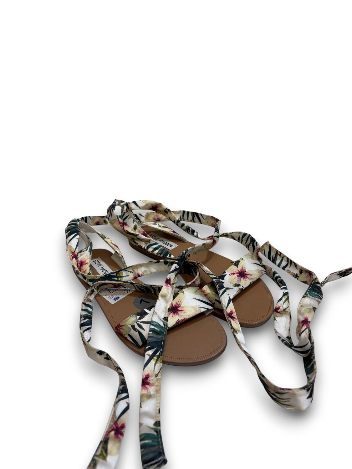 Steve Madden Floral Lace-up Flat Sandals