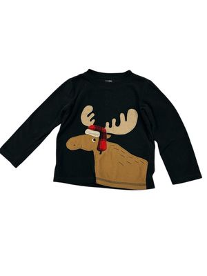 Simple Joys Black Long Sleeve With Moose Design