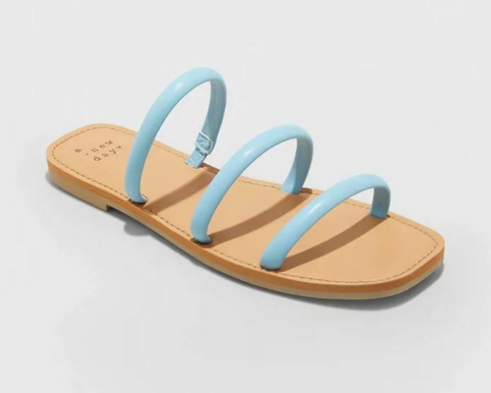 A New Day Wren Triple Strap Sandals in blue