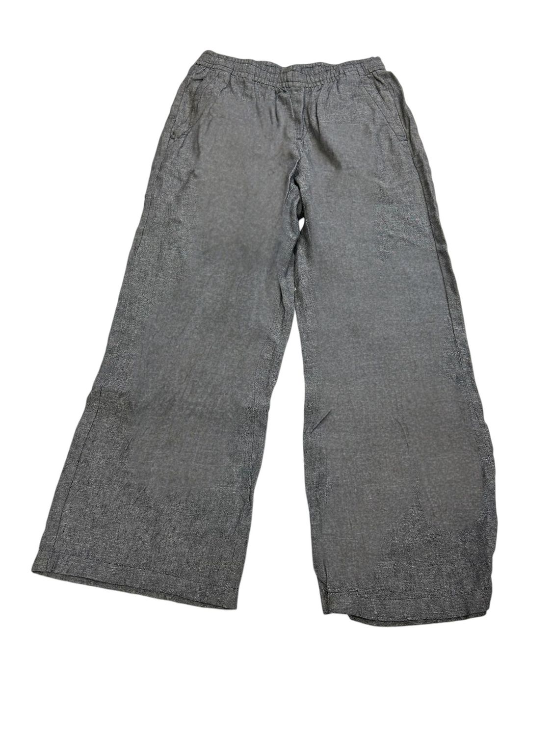 Old Navy Gray Wide-leg linen blend pull-on casual pants