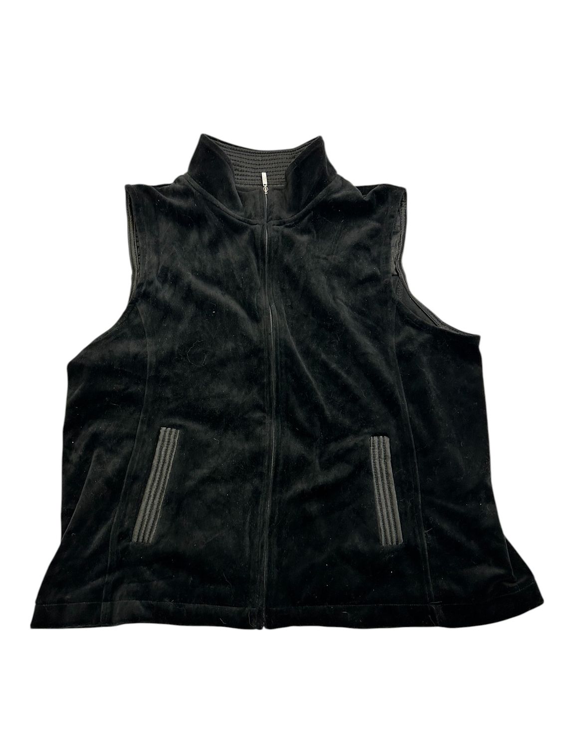 White Stag Black Velvet/Velour full-zip vest