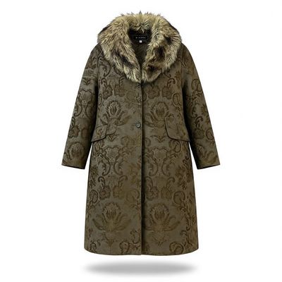 Giacca Vintage Y2K Penny Lane Tapestry Coat M Faux Fur Trim