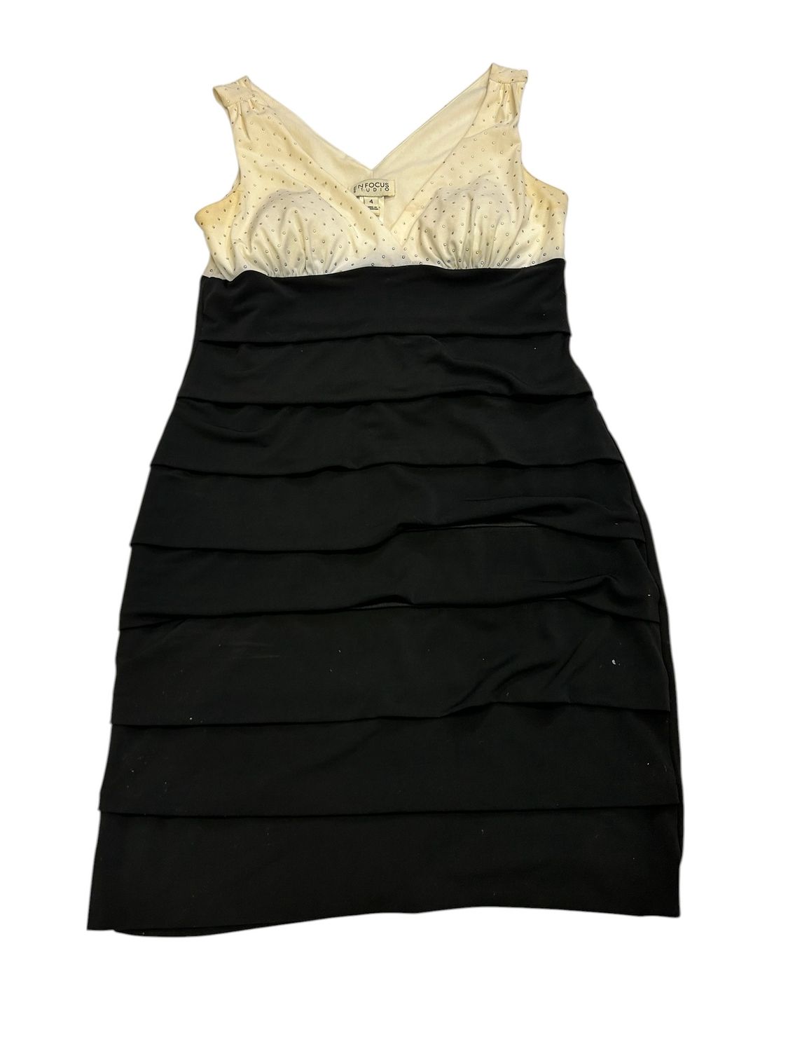 Enfocus Studio Black Tiered Ruffle Dress