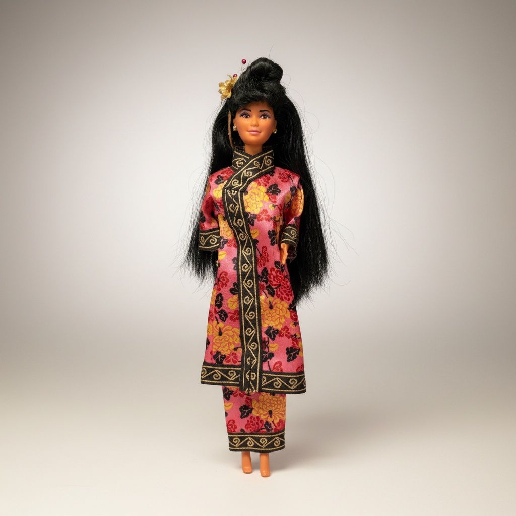 Vintage 1990s Chinese Barbie Dolls of the World Collection