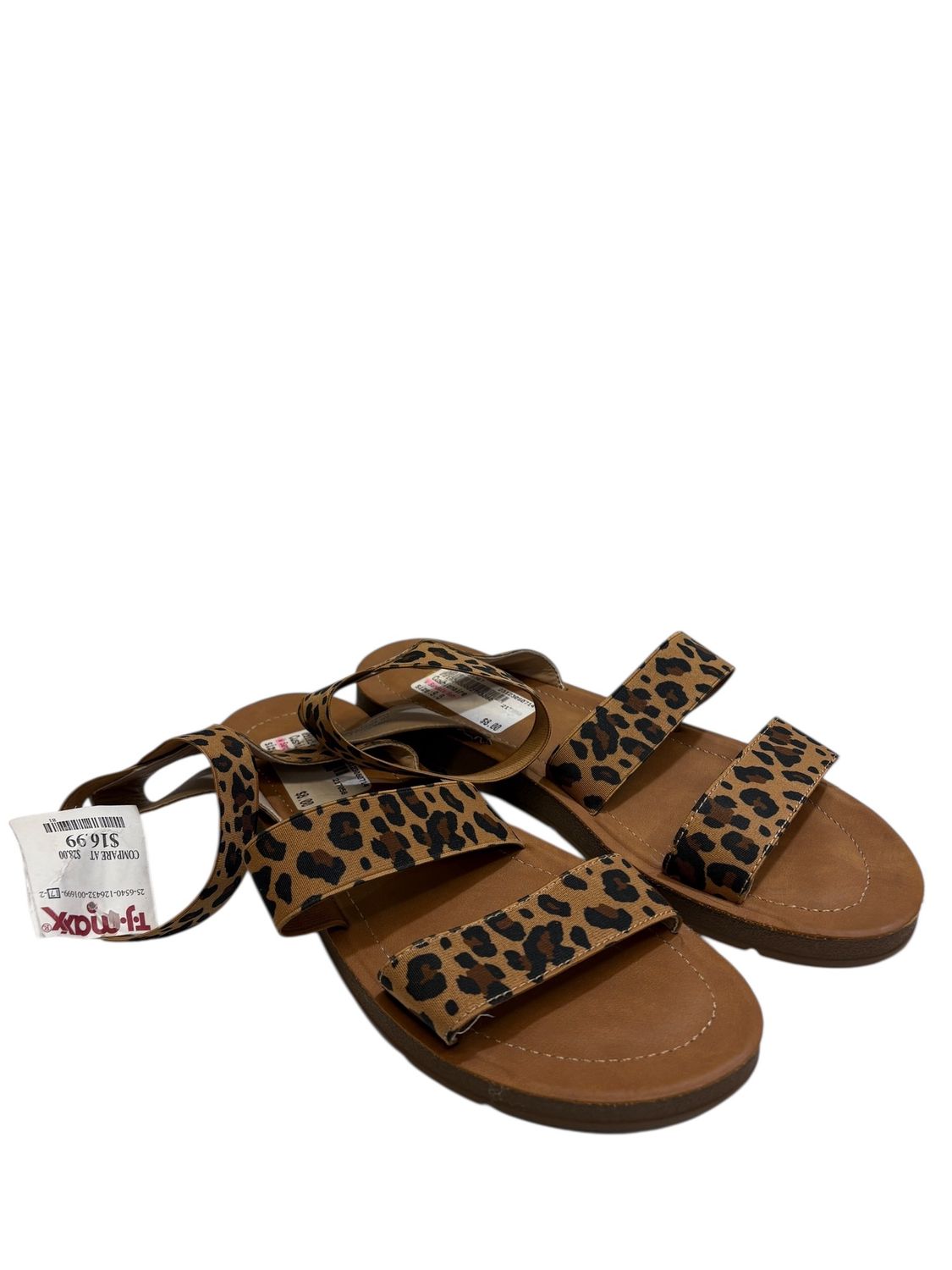 Leopard Print  Cushionaire Indego two-band stretch sandals