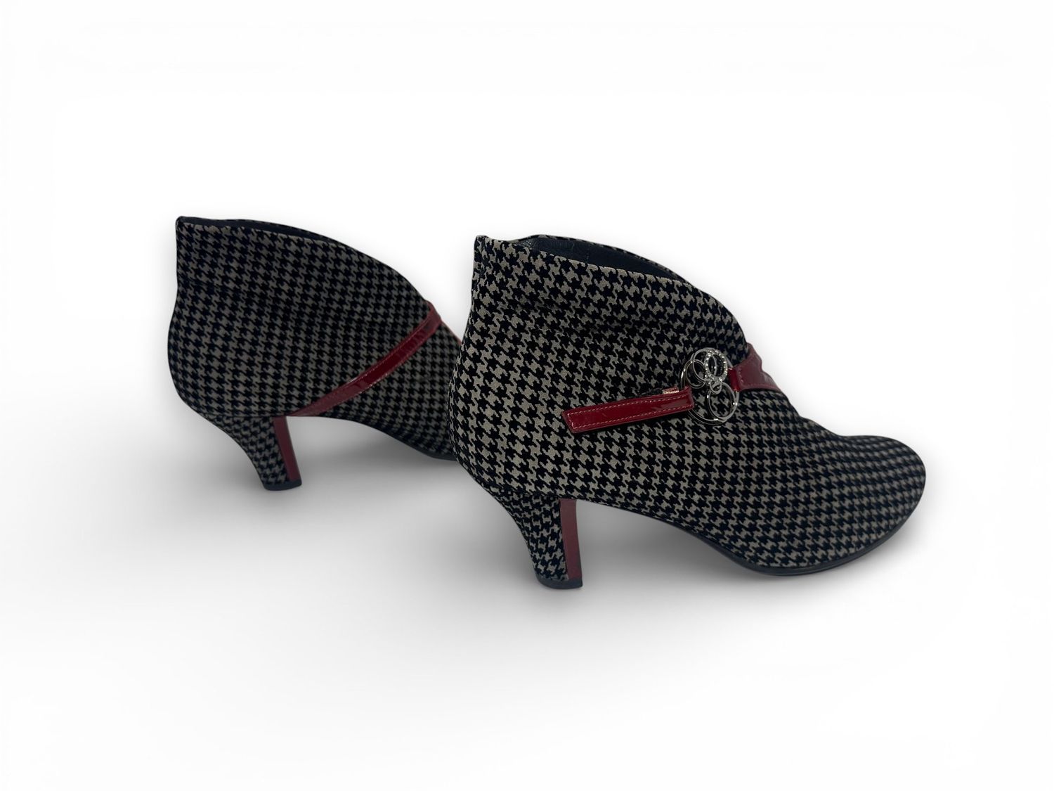 Beautifeel Houndstooth Ankle Boots Heels