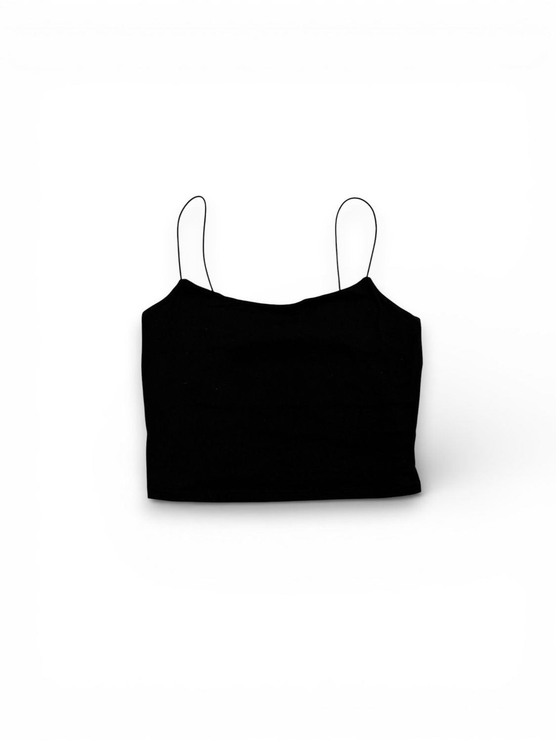 Gaze Black Spaghetti Strap Crop Top