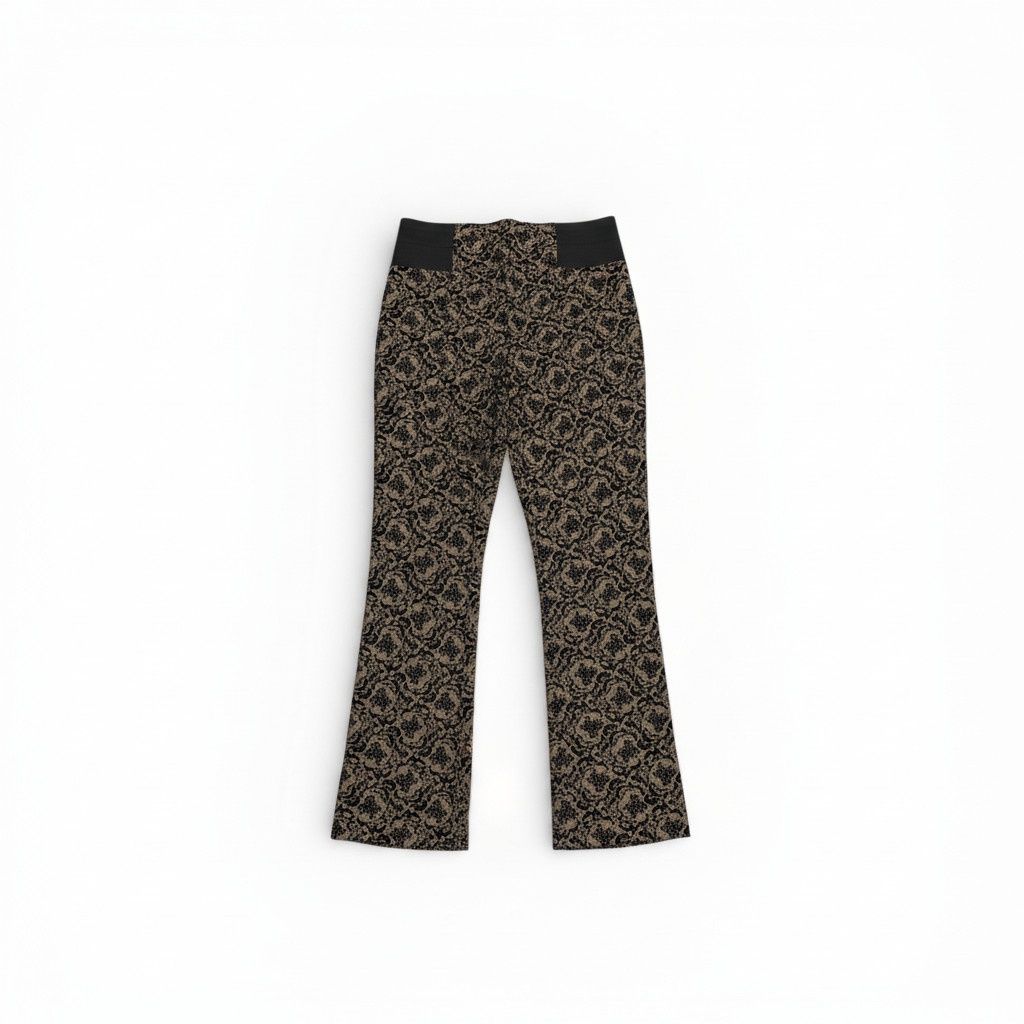 AB Studio Brown &amp; Black Paisley Print Leggings Women’s Large