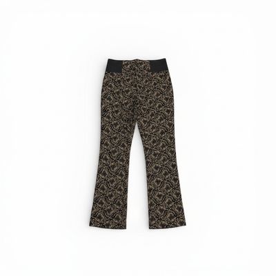 AB Studio Brown &amp; Black Paisley Print Leggings Women’s Large