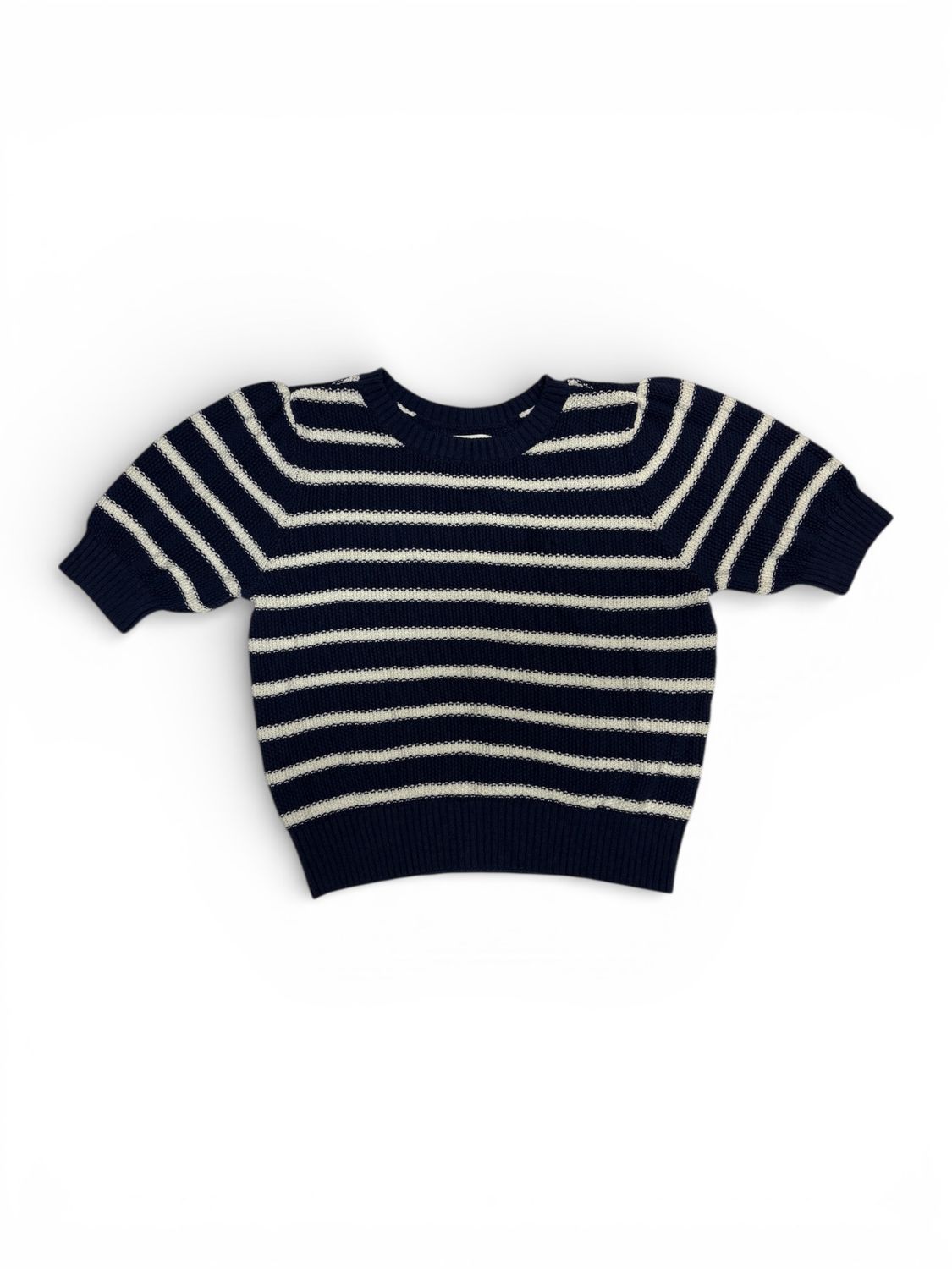 Sonoma Navy and White Striped Short-sleeve knit top
