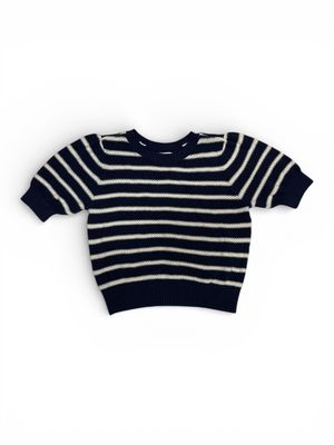 Sonoma Navy and White Striped Short-sleeve knit top