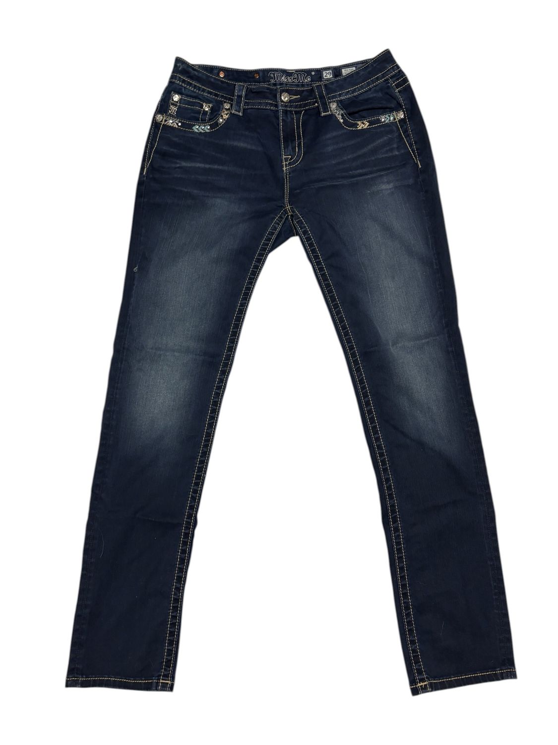 Miss Me Blue Benim Mid-Rise/Curvy Skinny Jeans