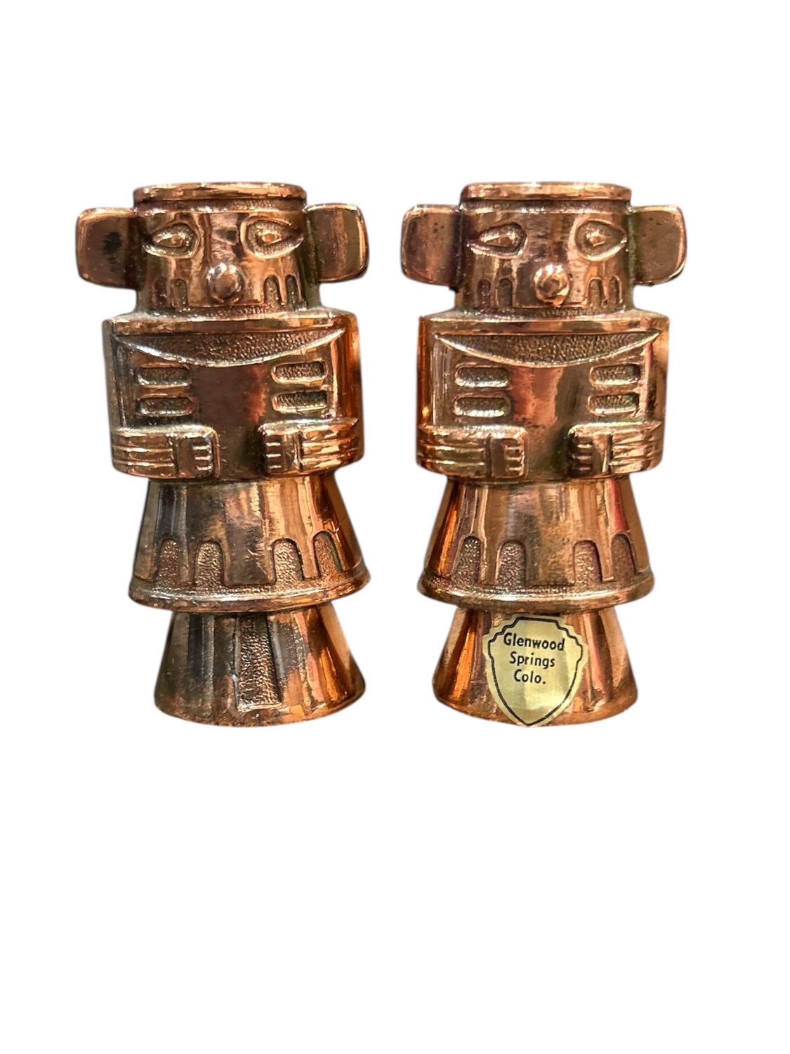 1950s Copper Kachina Doll Salt &amp; Pepper Shaker
