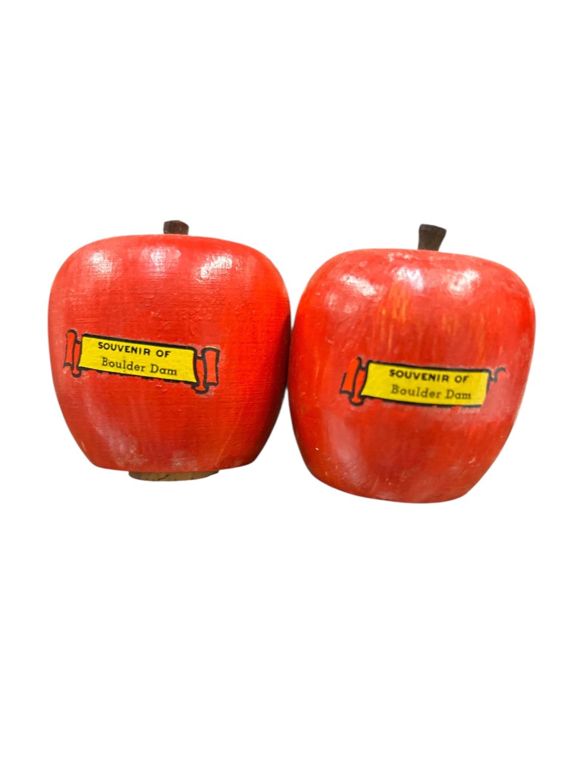 Wooden Apple Salt and Pepper Shakers