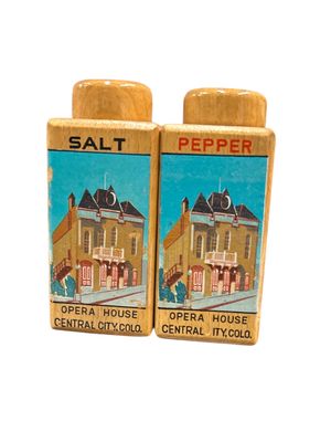 Wooden Opera House Salt &amp; Pepper Shakers