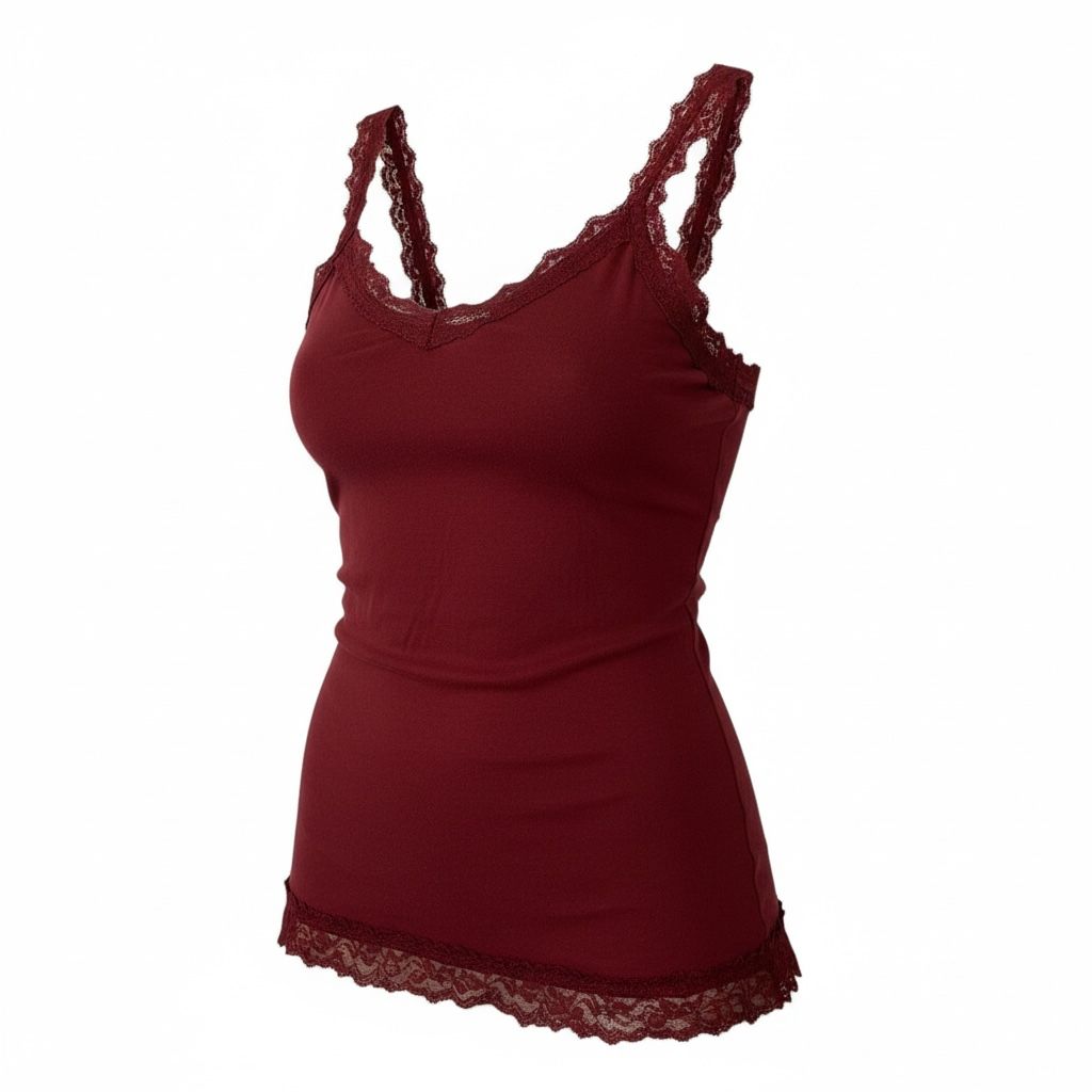 Wine Red Lace Tank Top