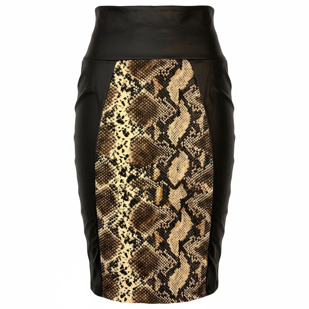 Snakeskin Midi Skirt
