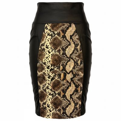Snakeskin Midi Skirt