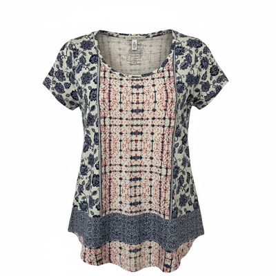 Lucky Brand Floral Mixed Print T-Shirt