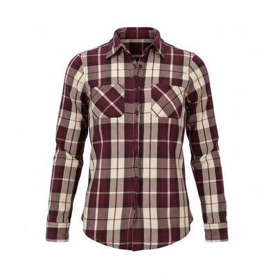 Passports Women’s Red and Cream Plaid Button-Up Shirt