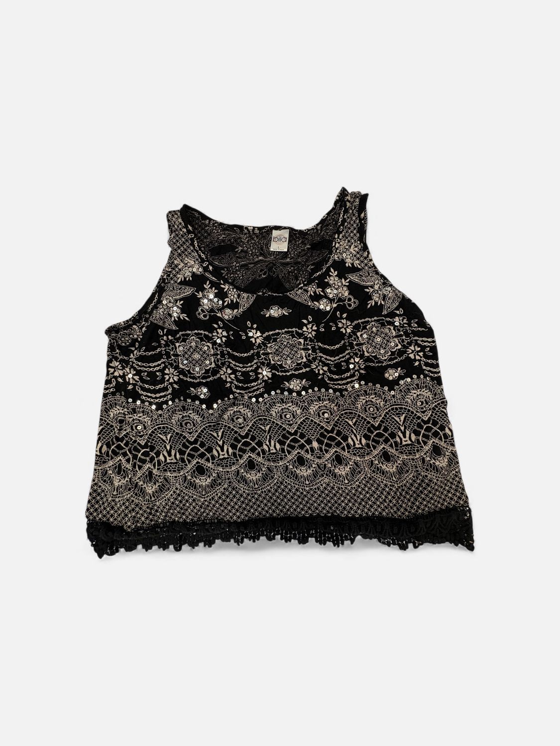 Women’s Black Floral Tank Top
