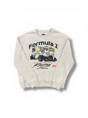 Formula 1 Racing Crewneck Pullover Sweatshirt - Gray