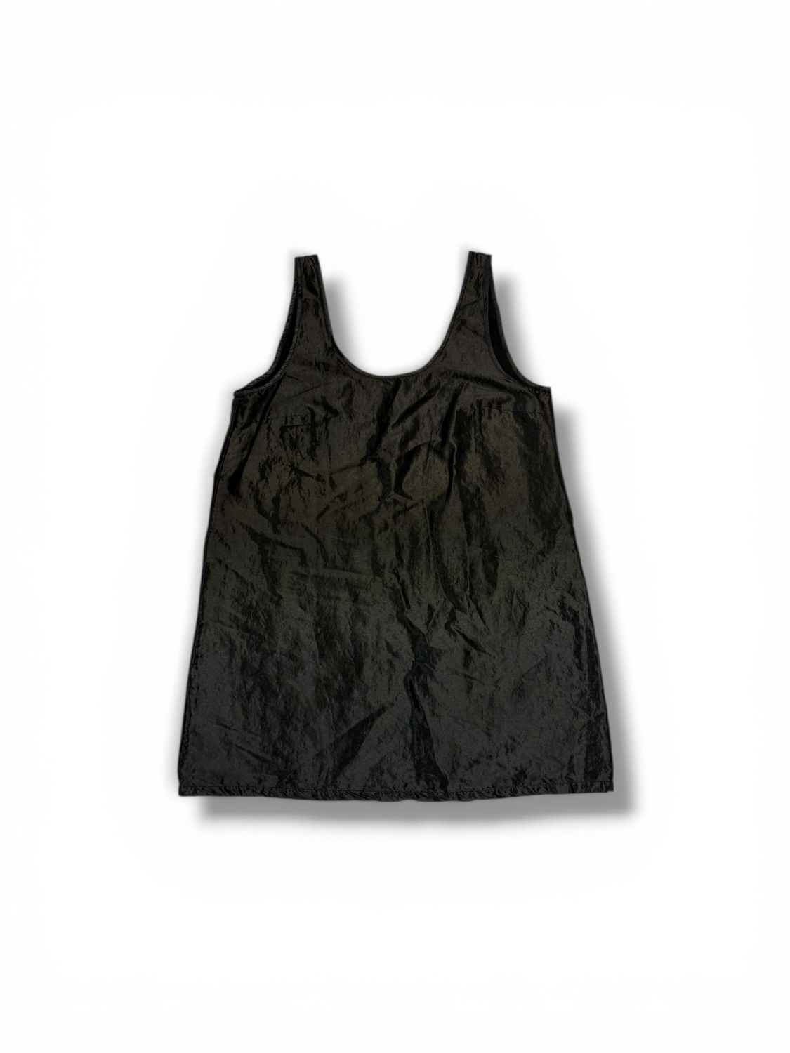 Zara Satin Effect Shiny Black Relaxed Fit Shirt Dress