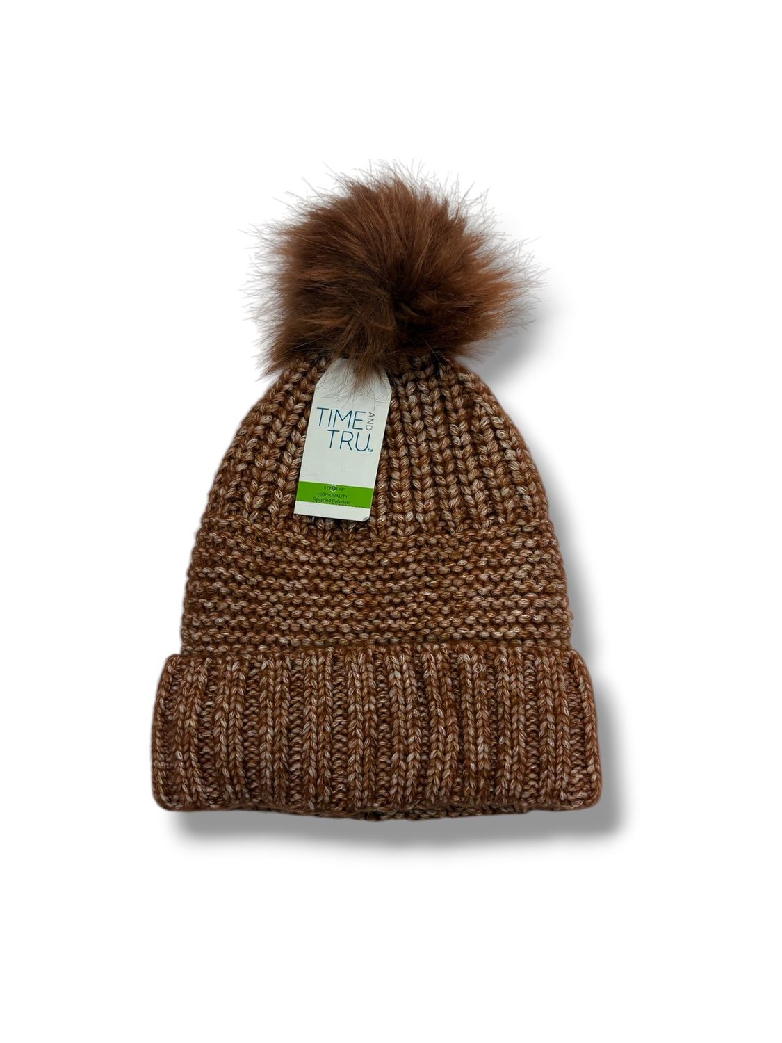 Time and Tru Brown Beanie with Pom