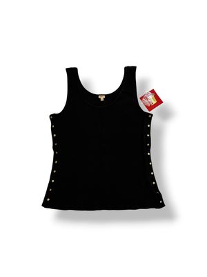 Reba Black Studded Tank Top