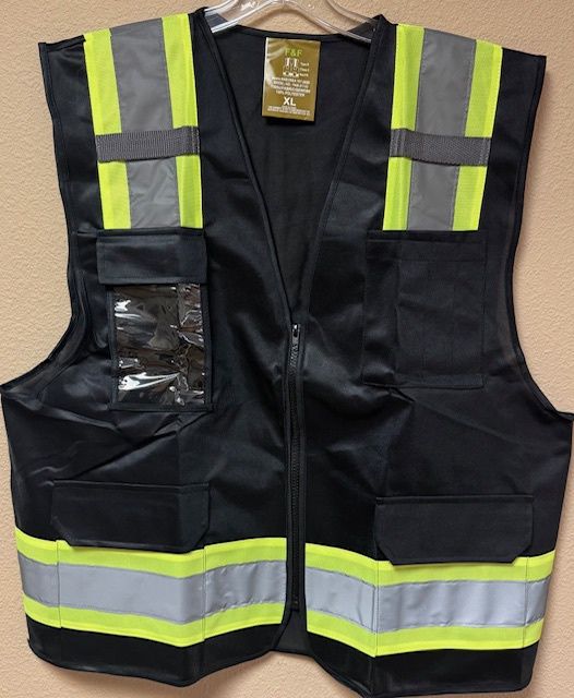 High Vis Vest, Colour: Blk, Size: Med
