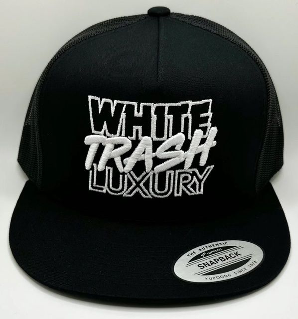 White Trash Luxury Snapback, Color: BLK/WHT