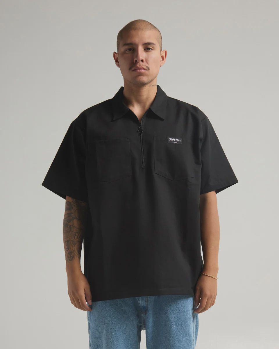 Shaka Work Shirt, Color: BLK, Size: LRG
