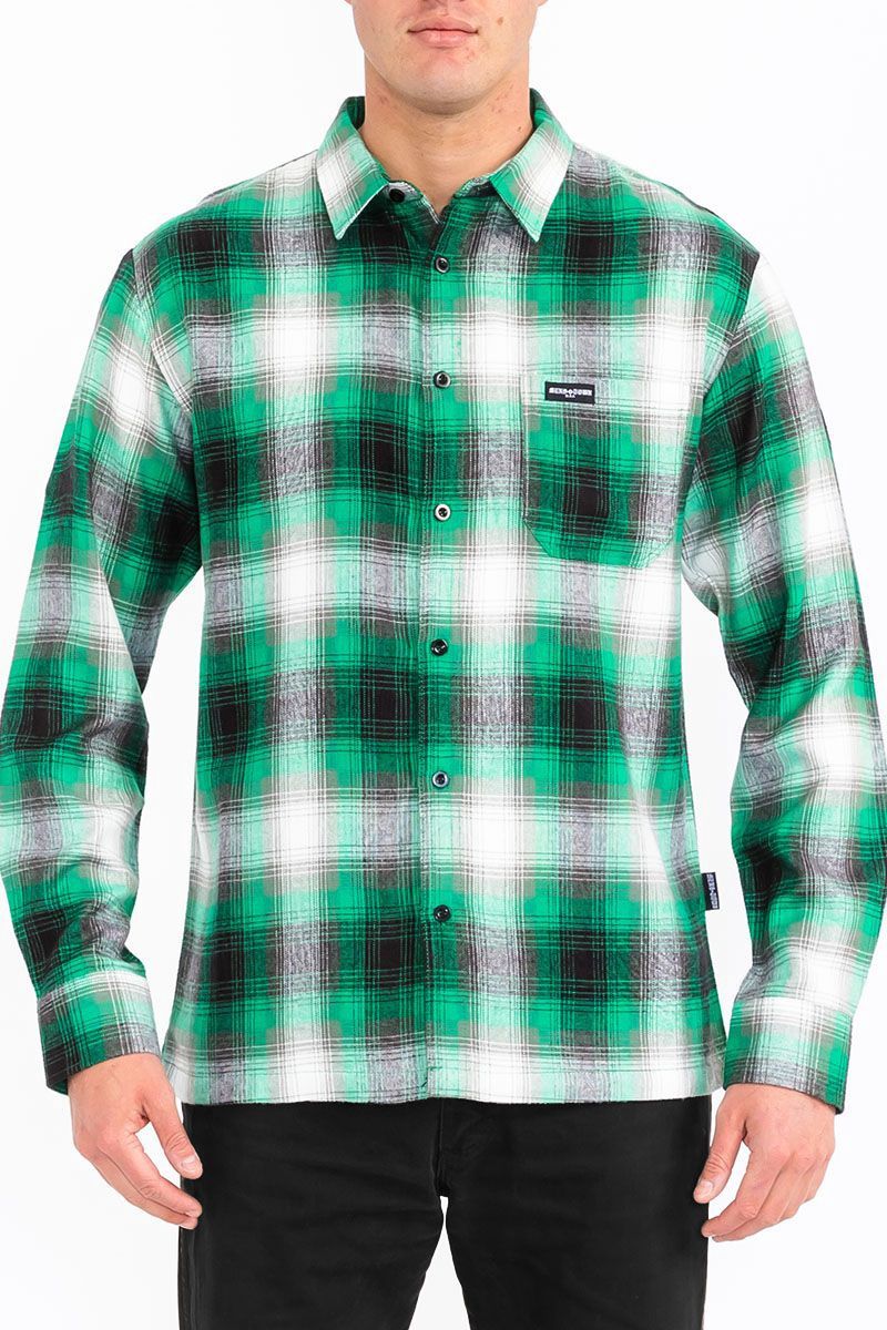 WEIV Flannel F002, Color: GRN, Size: LRG
