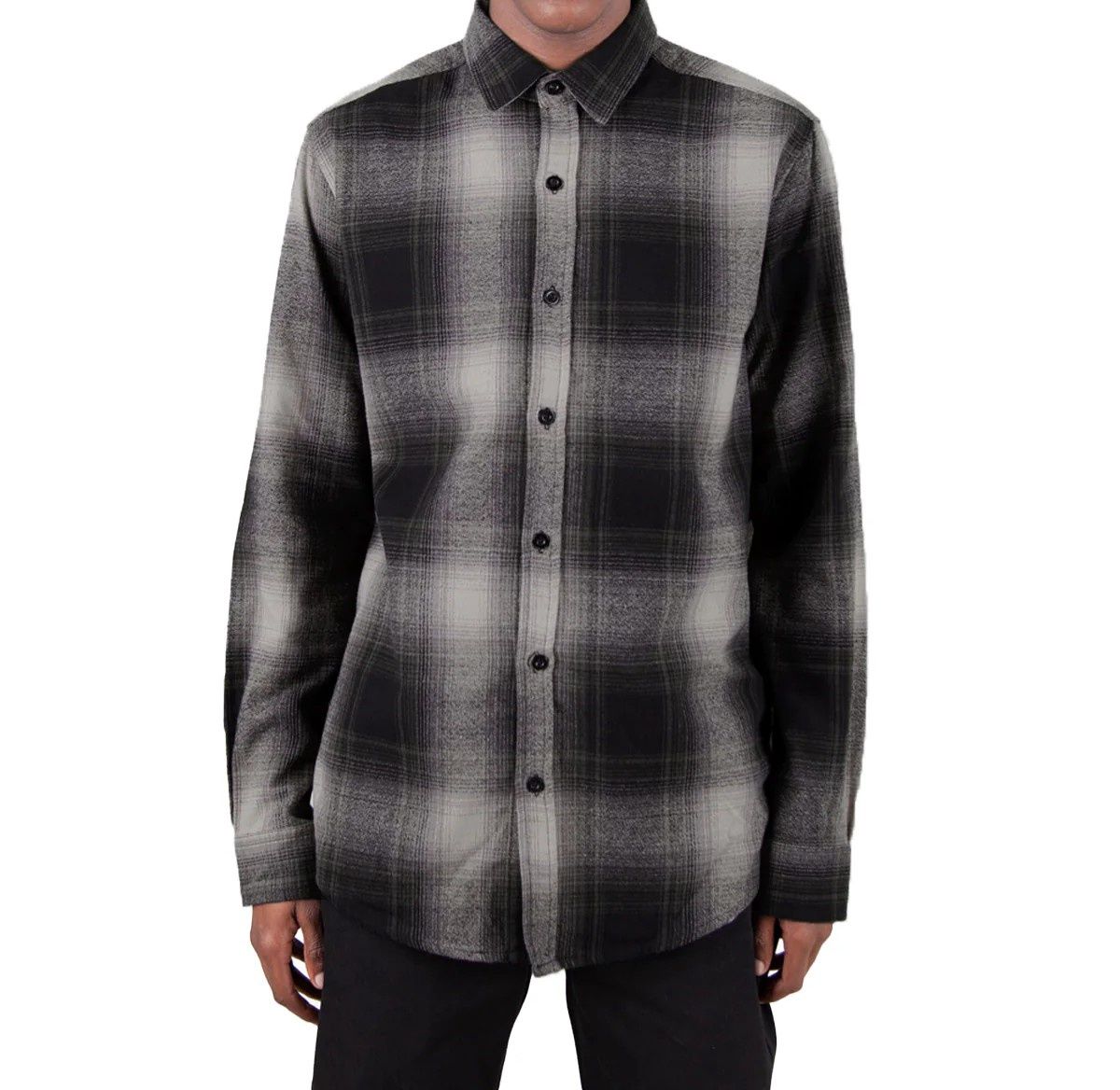 Shaka Plaid Flannel, Color: SHDBLK, Size: LRG