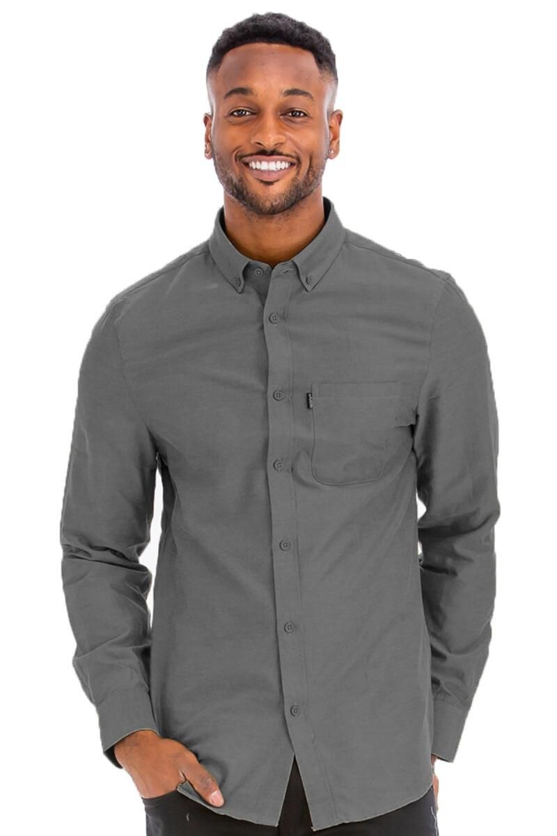 Heathered Button Down Shirt, Size: LRG