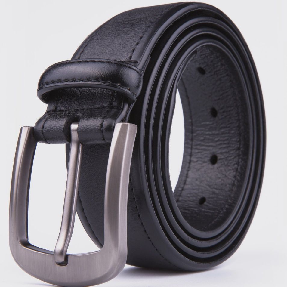 Genuine Leather Belt Black, Size: 32/34