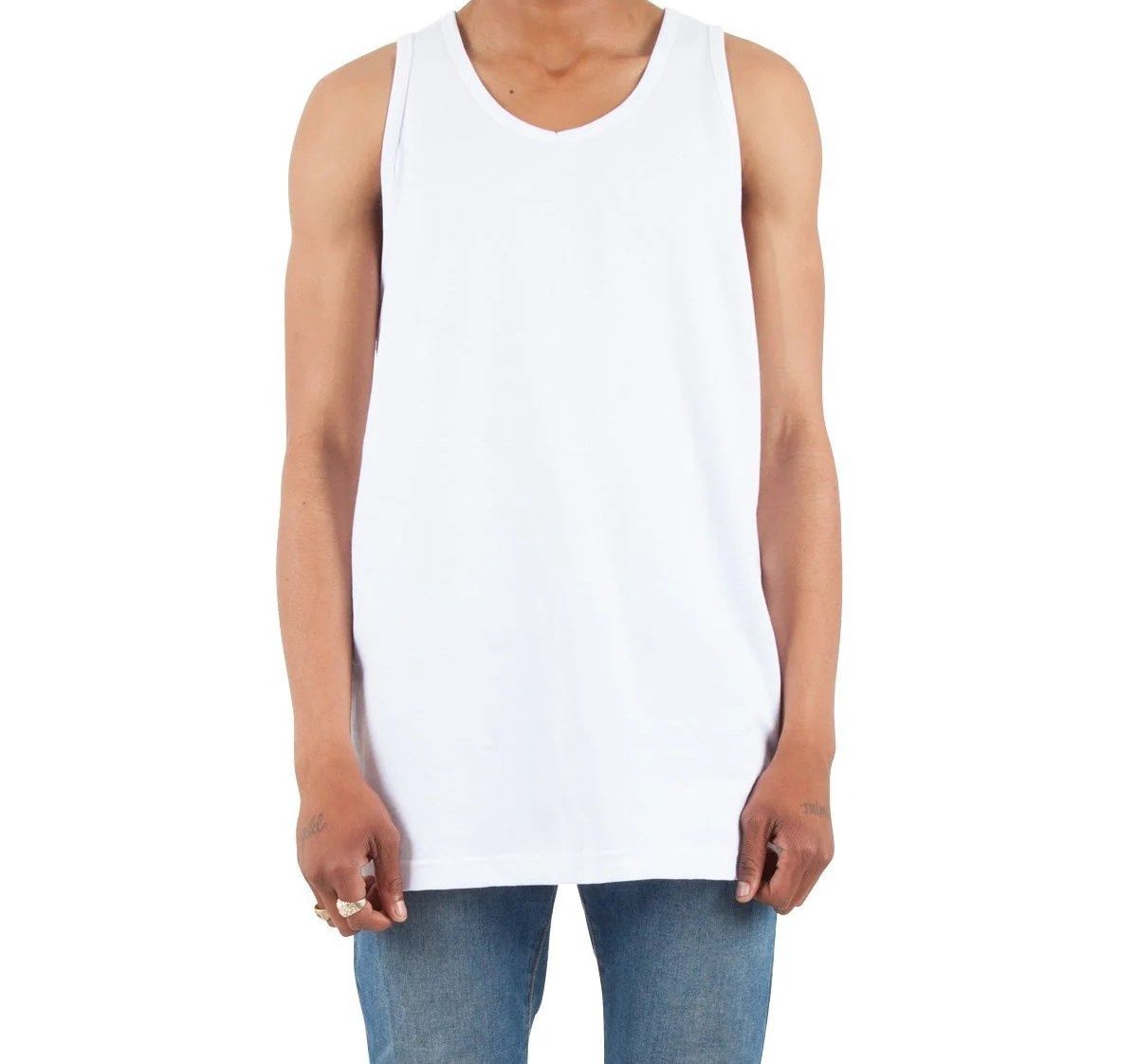 Shaka Blank Tank Top, Colour: White, Size: L