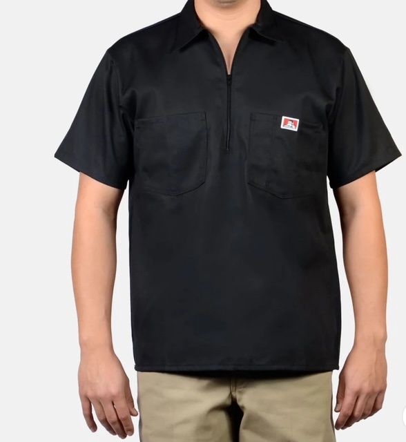 Ben Davis Short Sleeve 1/2 Zip, Color: BLK, Size: Med