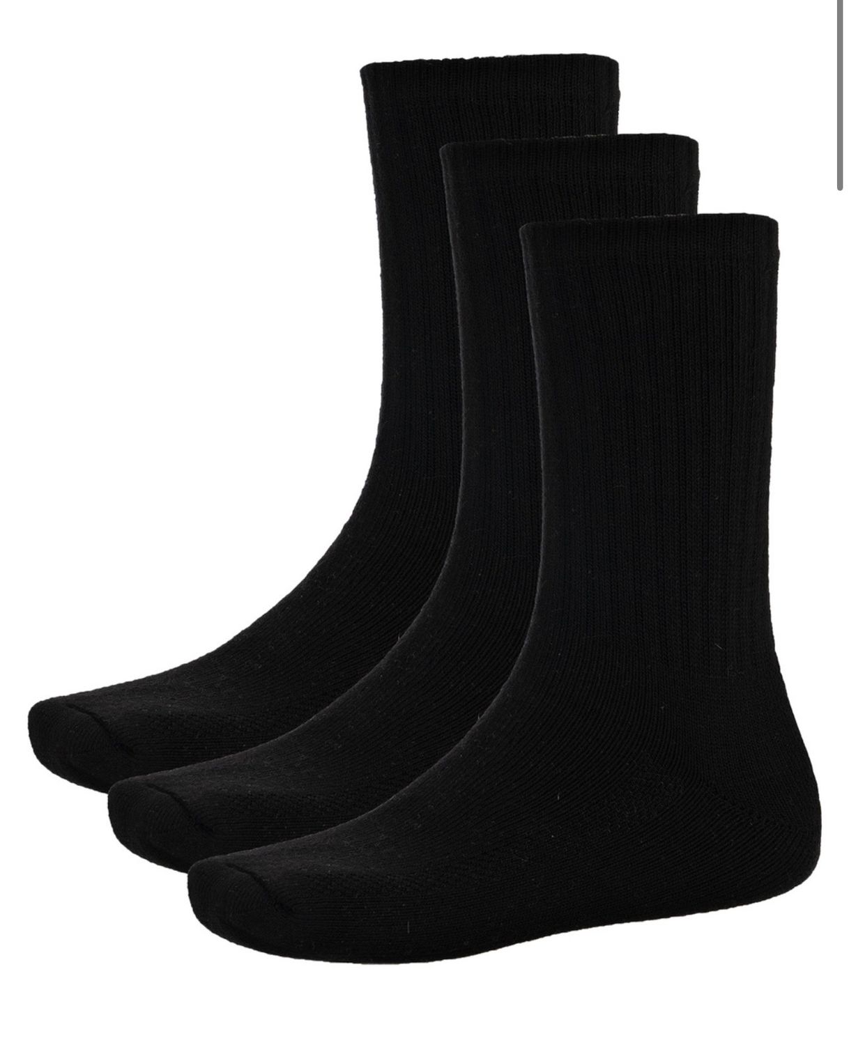 Pro Club Crew Socks 3pk, Color: BLK, Size: 9-11