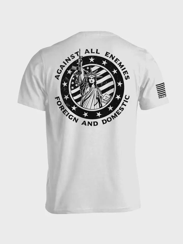 Against All Enemies, Color: WHT, Size: M