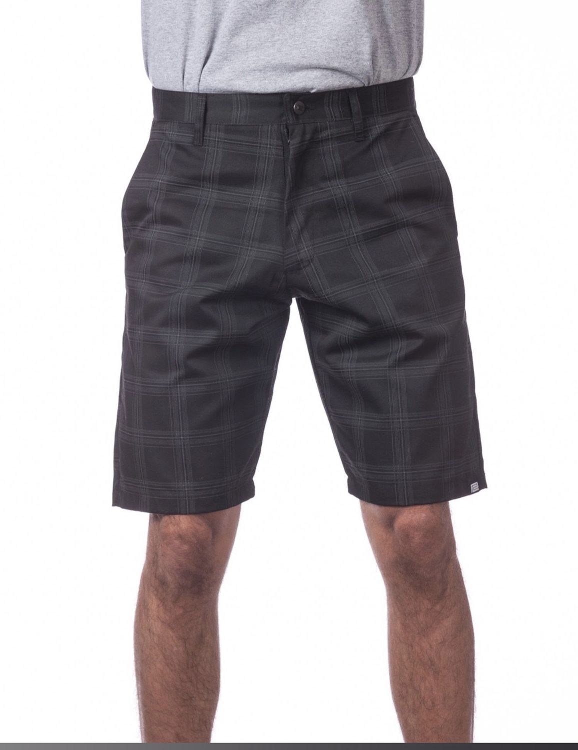 Pro Club Plaid Shorts, Color: BLK, Size: 32